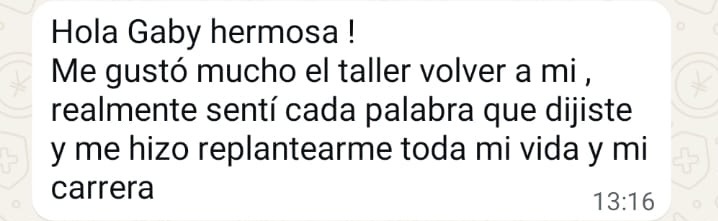 Testimonio Taller Volver a Mí