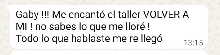 Testimonio Taller Volver a Mí
